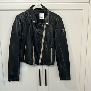 Mauritius women’s leather moto jacket - Free People